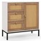 Rattan Storage Cabinet Buffet with Drawers and Doors White Natural 31.5 Inch